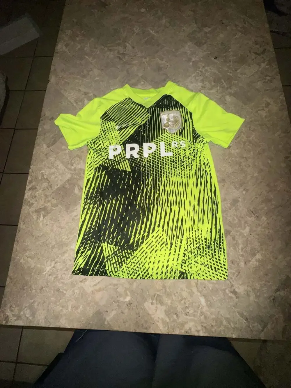 Nike Dri-FIT Precision VI Soccer Jersey Volt Yellow Black Winter Park FC PRPL